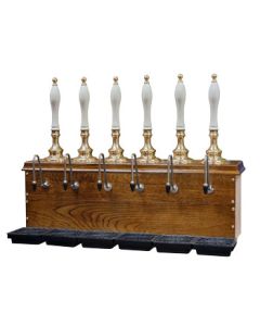 Traditional Wood Cabinet Beer Engine Handpulls