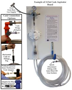 Pre-Made Cask Aspirator Set-Up - on Wall Mountable Board