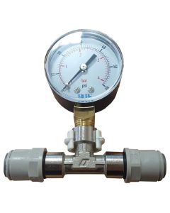 In-Line 0-60 PSI Pressure Gauge for Beer and Air Lines Push-Fit