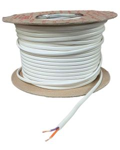 100 Mtr - Orange & Violet 2 Core 0.5mm Low Voltage Flat White Flex Lighting Electrical Cable