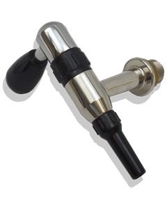 Side Action Chrome & Black Dispense Tap with Removable Nozzle