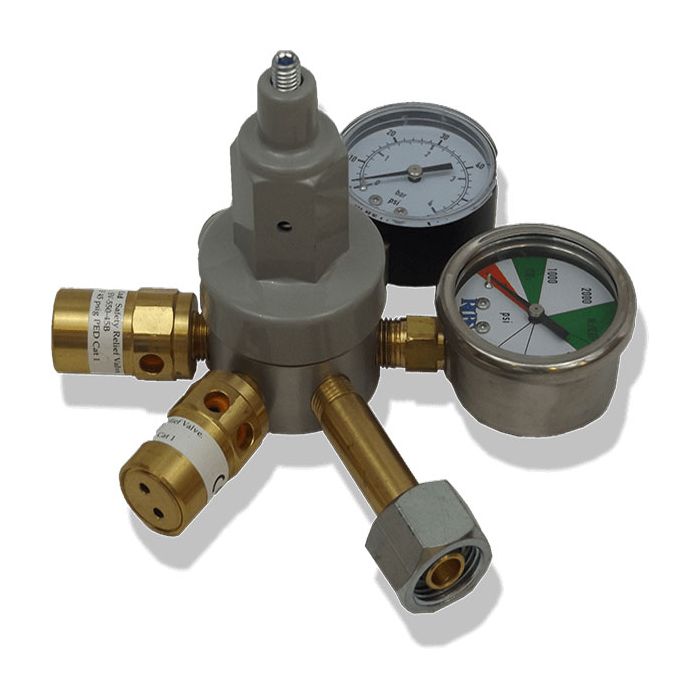 CO2 Primary Gas Bottle Regulator (Bottle Mount) with 2 Gauges Rlbs