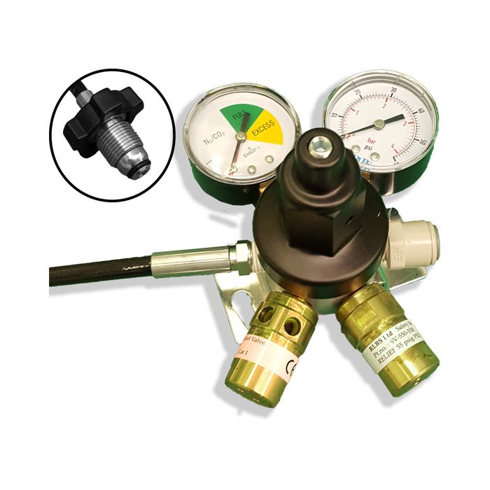 Mixed Gas Primary Gas Bottle Regulator (Wall Mount) with 2 Gauges