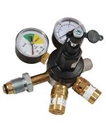 UK Safety Standard - Beer Mixed Gas Primary Gas Bottle Regulator (Bottle Mount) with 2 Gauges