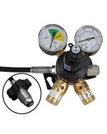 UK Safety Standard - Beer Mixed Gas Primary Gas Bottle Regulator (Wall Mount) with 2 Gauges (60/40 & 70/30)