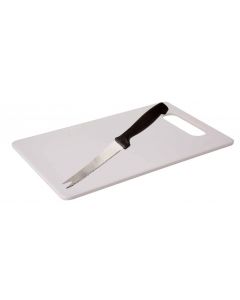 Chopping Board White 250x150mm and Knife