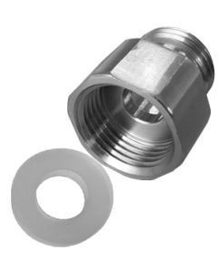1/2" BSP Keg Coupler Adaptor for Couplers (e.g. Key Keg) Missing a Rubber Non-Return Valve