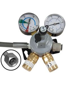 CO2 Primary Gas Bottle Regulator (Wall Mount) with 2 Gauges