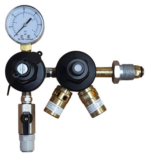 Beer Spec Mixed Gas 2 Stage Primary Regulator from RLBS LTD Hand