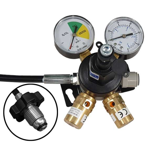Mixed Gas Primary Gas Bottle Regulator (Wall Mount) with 2 Gauges