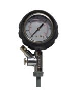 Line Pressure Test Tool (Snifter) 0-60psi Liquid Filled Gauge with Rubber Cover